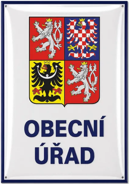 Smaltovaná cedule se státním znakem U5-urad 1